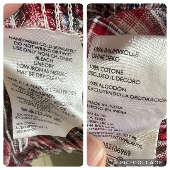 NWT new medium Anthropologie pilcro smocked red plaid mini dress ruffle tartan - Picture 11 of 17